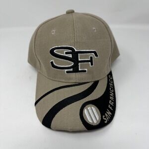 Lanza San Francisco Hat Cap Strap Back Mens Beige SF Embroidered‎ City Twill